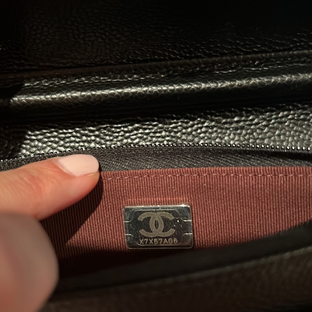 ❌SOLD❌New 2022 Chanel Classic Wallet Chain Full Set Black Caviar Leather Silver - Picture 5 of 11